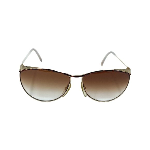 Rare 80\'s Cat Eye CHRISTIAN DIOR Sunglasses Eyewear Gold Metal Frames Brown Lens main image 7